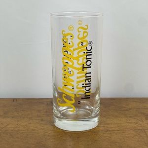 HTF Vintage Schweppes Indian Tonic Highball Cocktail Glass 5.5” Tall